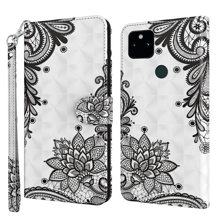 White floral mandala phone case with lotus design and side wrist strap