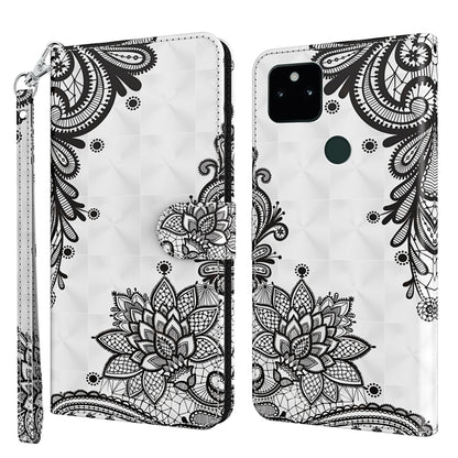 White floral mandala phone case with lotus design and side wrist strap