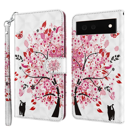Phone case front view with pink blossom tree print and cat silhouettes; camera cutout
