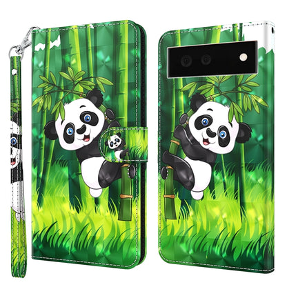 Flip phone case, green bamboo panda design, camera cutout, TPU/PU leather