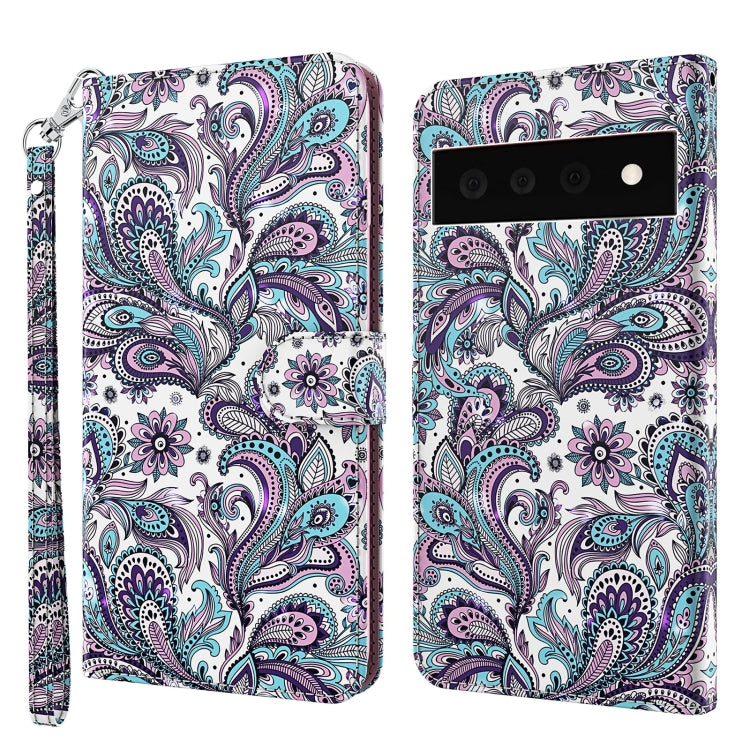 Phone case front with teal purple paisley bird print and raised camera window