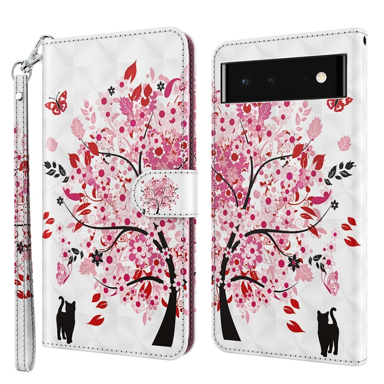 Phone case with pink red blossom tree print and black cat silhouettes; front view