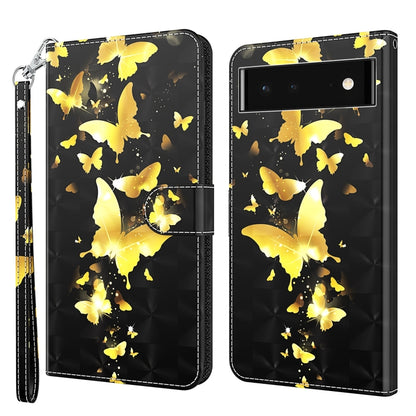 Black phone case with yellow butterfly 3D painting pattern and card-slot style divider