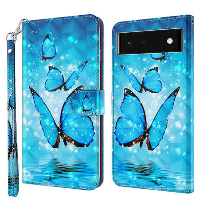 Flip phone case, blue butterflies over waves, TPU/PU leather and wrist strap