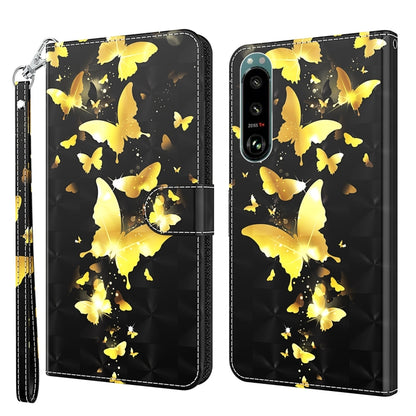 Black wallet phone case with yellow butterfly 3D pattern and matching camera back