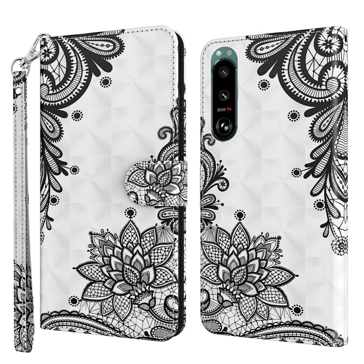 Faux leather phone case with black floral mandala print and wrist strap