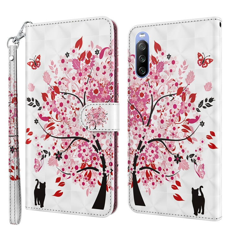 Cat and floral tree wallet phone case with strap; white with red/pink artwork