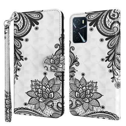 Faux leather phone case with black floral mandala print and wrist strap