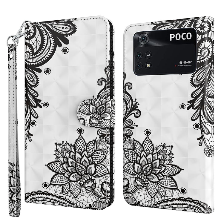 Phone wallet case with black mandala flower pattern on white, wrist strap, flip cover