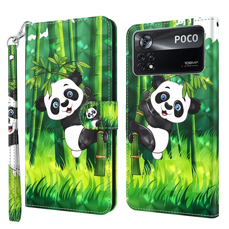 Printed phone wallet case with wrist strap, green bamboo scene with pandas