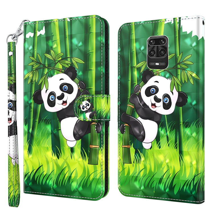 3D panda bear phone case with green jungle leaves; folio stand and wrist strap