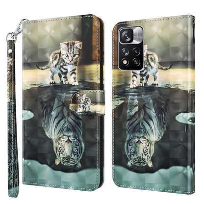 Kitten and animal reflection phone case in beige, gray, and black with wrist strap