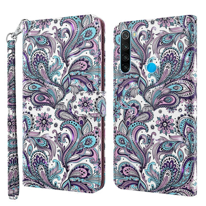 Paisley butterfly phone case with teal and purple details on white, wallet-style design