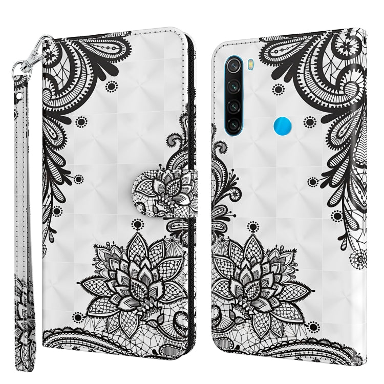 Black floral mandala phone case on white, embossed-looking wallet-style cover