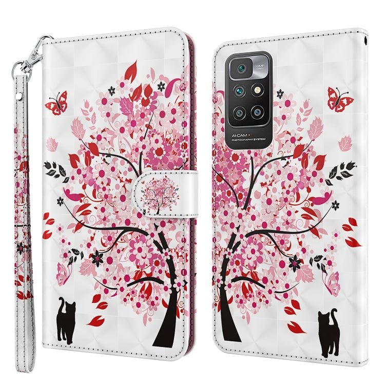 Folio phone case with wrist strap, red cat tree and butterfly print.