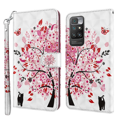 Folio phone case with wrist strap, red cat tree and butterfly print.