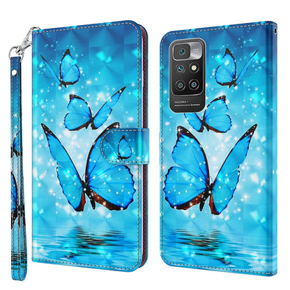 Folio phone case with wrist strap, blue butterfly watercolor print.