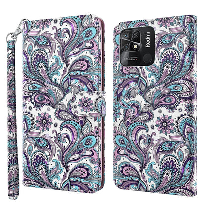 Paisley bird phone case with wrist strap, faux-leather wallet style and magnetic flap