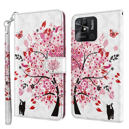 Cherry blossom tree phone case with wrist strap, folio wallet cover and cat silhouettes