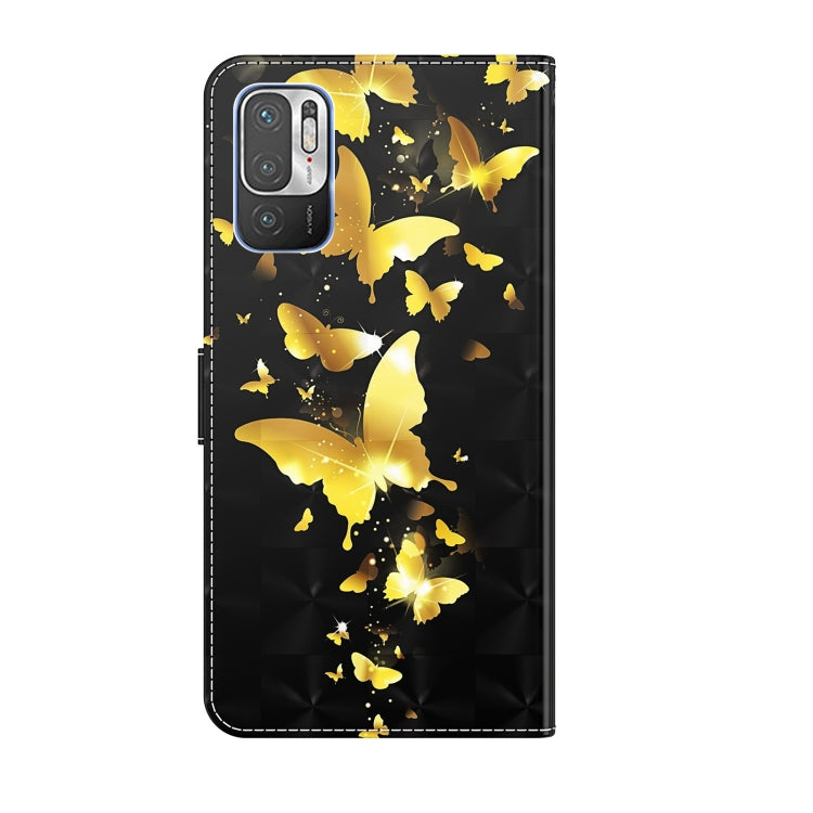 Black folio phone case with gold butterfly pattern and camera cutouts, magnetic front strap
