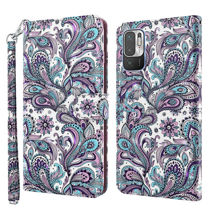 Colorful paisley bird phone case with strap, purple and teal on light background