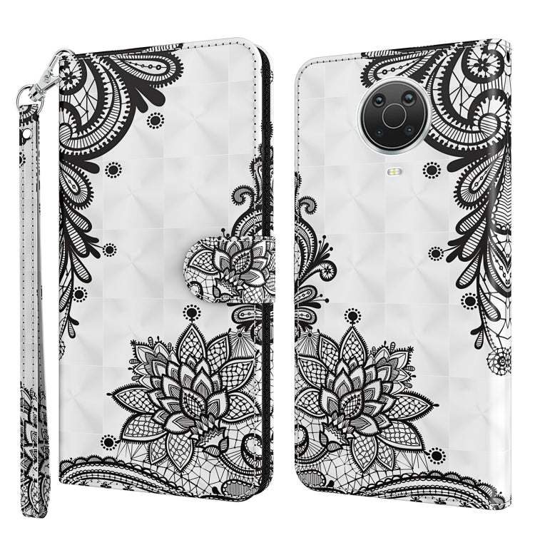 White phone case with black floral mandala pattern and raised decorative center