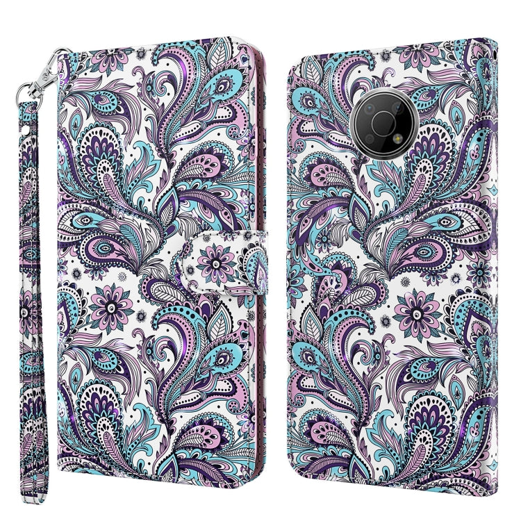 Phone case with colorful paisley birds and florals; includes wrist strap loop.
