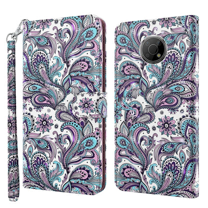 Phone case with colorful paisley birds and florals; includes wrist strap loop.