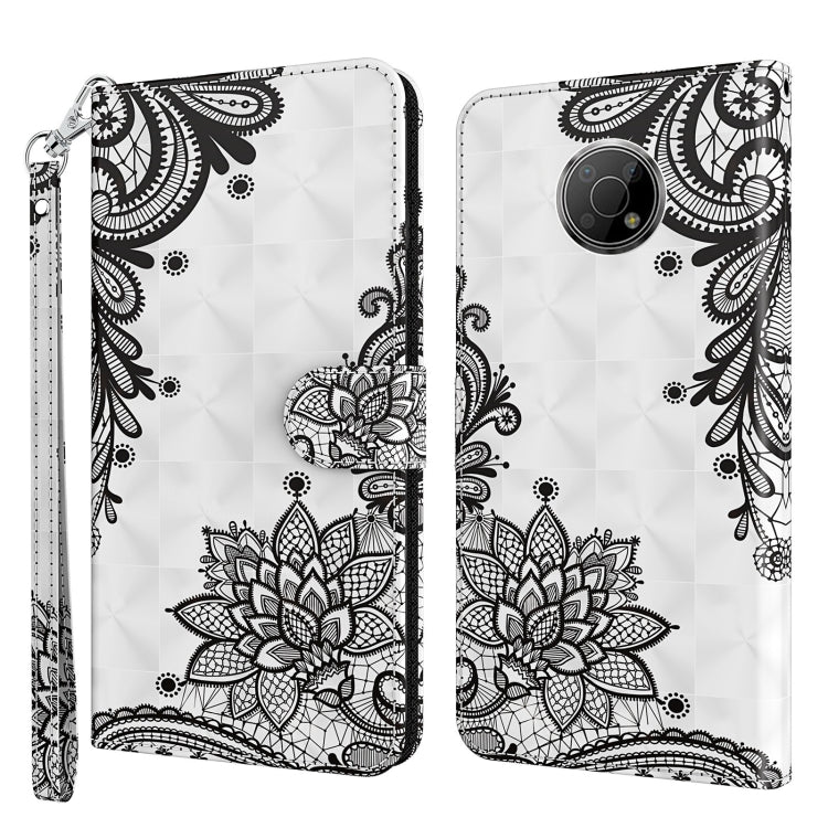 White phone case with black lotus mandala pattern and decorative side details