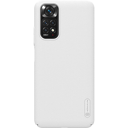 NILLKIN frosted PC phone case with raised camera cutout, white textured finish