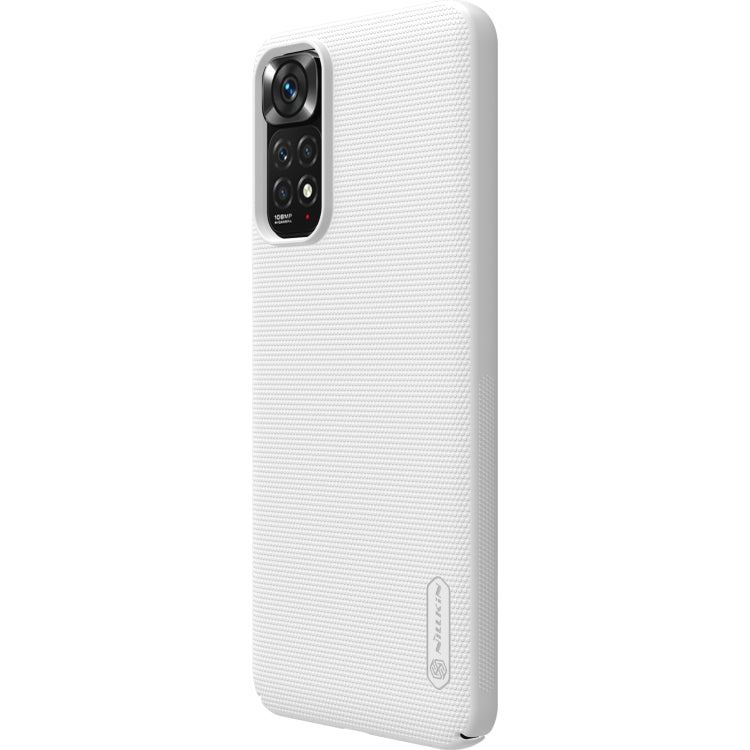 NILLKIN frosted PC phone case with camera cutout, white textured hard shell