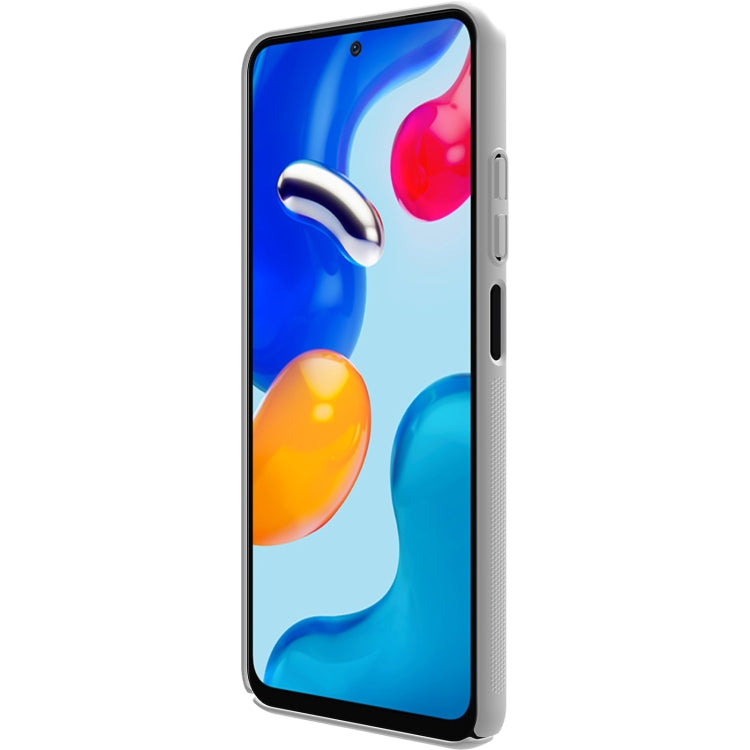 Phone with NILLKIN frosted PC case, blue textured hard shell