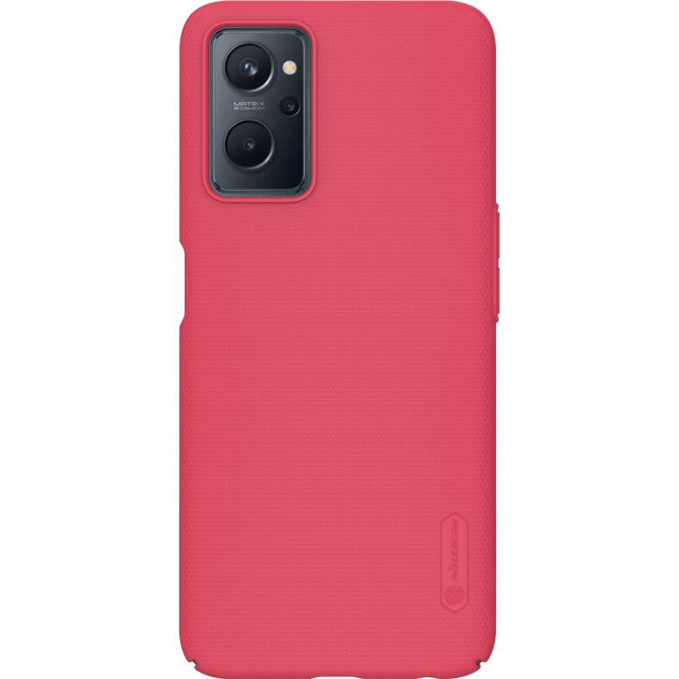 NILLKIN frosted PC phone case, red, textured back with dual camera and flash cutout