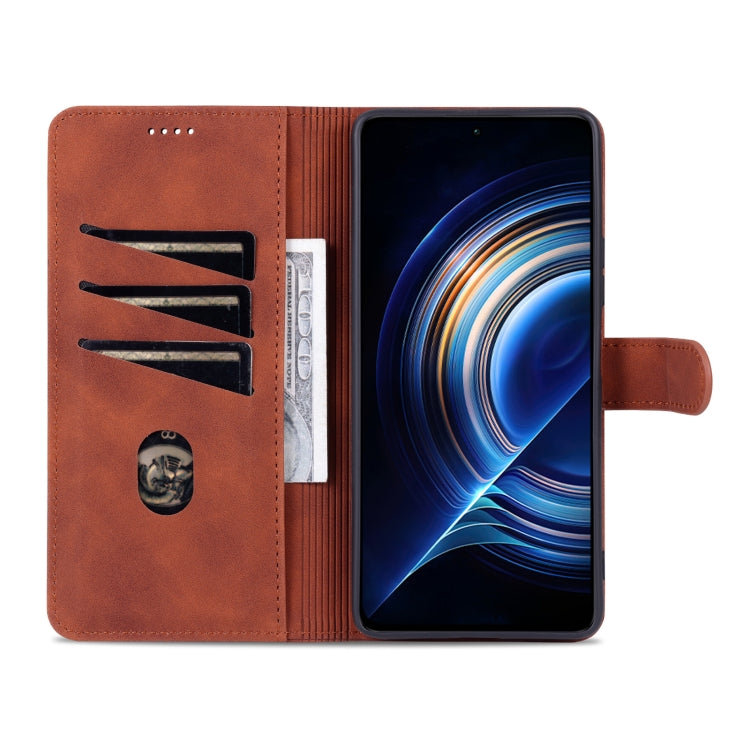 Brown flip leather phone case with card slots and cash pocket interior