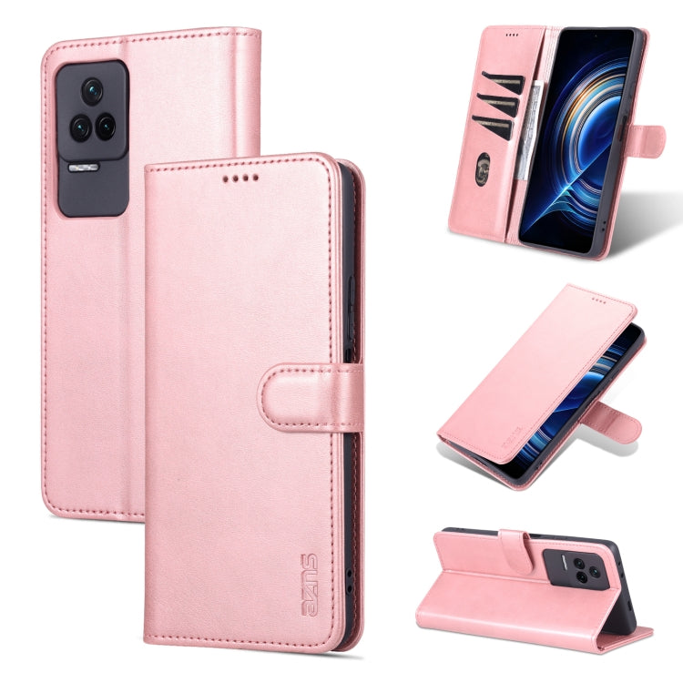 Rose gold flip leather phone case with stitched trim and side card holder