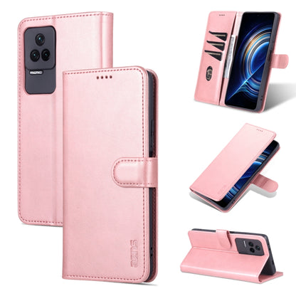 Rose gold flip leather phone case with stitched trim and side card holder