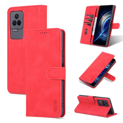 Red flip leather phone case with stitched edges and side card holder flap