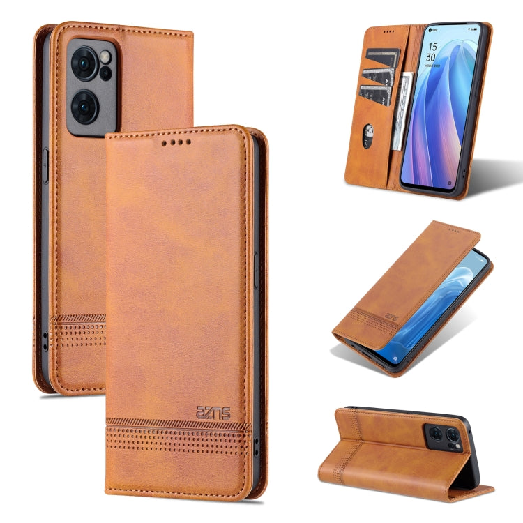 Light brown magnetic flip leather phone case with textured finish and card slot.