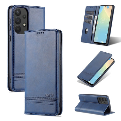 Magnetic flip leather phone case, dark blue, calf texture with magnetic closure, stand