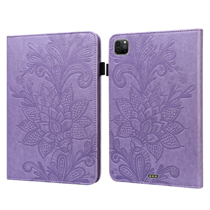 Purple embossed floral folio tablet case with flip cover and camera cutout