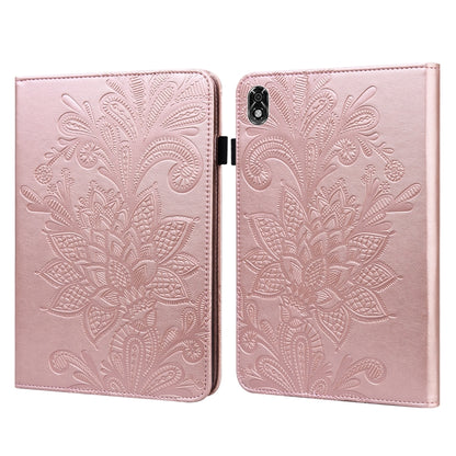 Pink embossed floral lace tablet case with flip cover and camera cutout