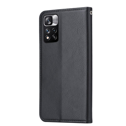 Black leather phone case with camera cutout, smooth textured cover