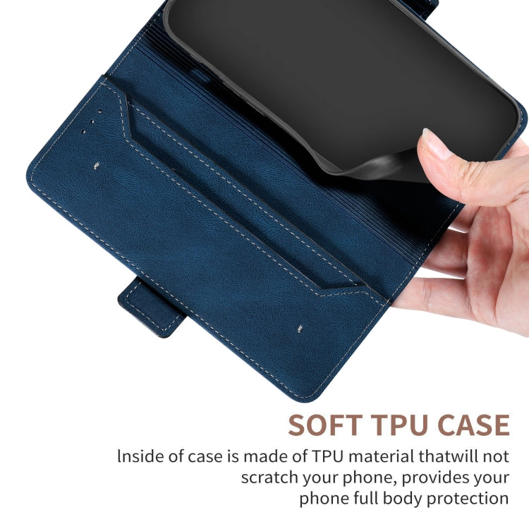Blue folio phone case with fold-over cover and TPU interior protection panel