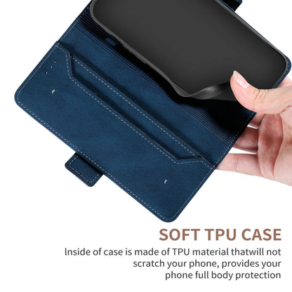 Blue folio phone case with fold-over cover and TPU interior protection panel