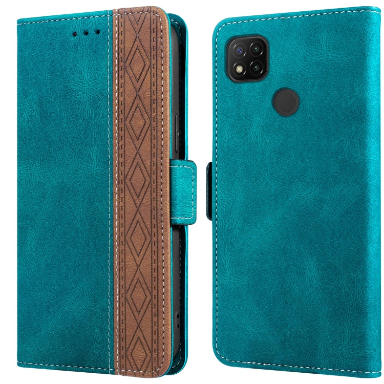 Turquoise leather phone case with side magnetic RFID flap, stitching trim, back camera cutouts