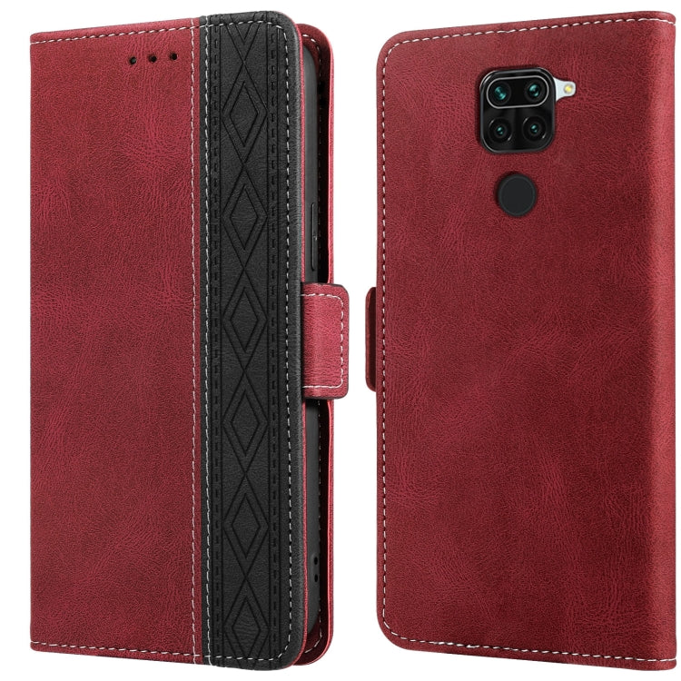 Red leather folio phone case with folio flap, camera cutout, and side stitched edges