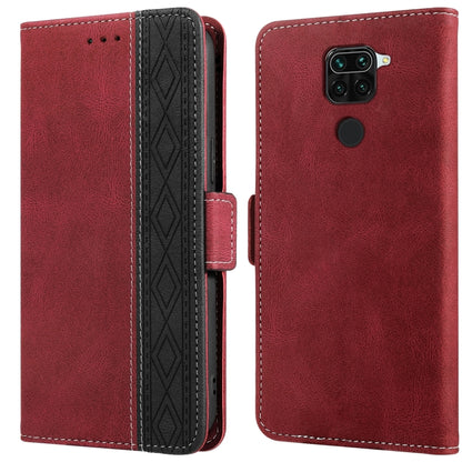Red leather folio phone case with folio flap, camera cutout, and side stitched edges