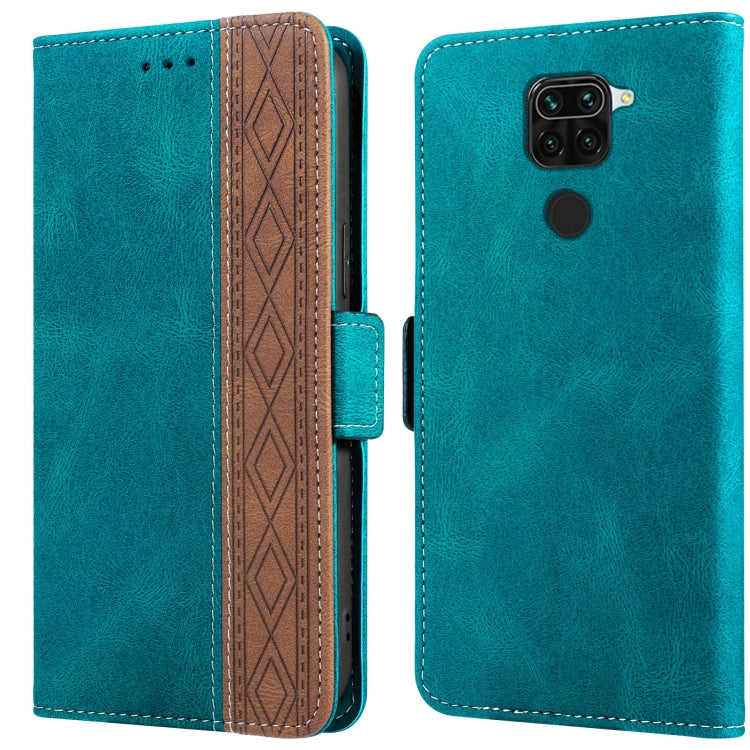 Turquoise leather phone case with side magnetic RFID flap, stitching trim, camera and sensor openings