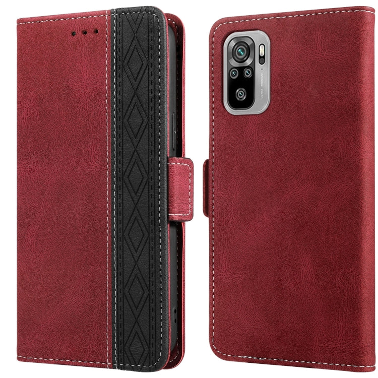 Red leather phone case with side magnetic flap, RFID protection, camera cutout on back