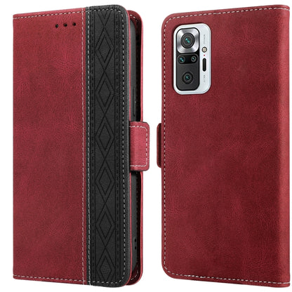 Red leather phone case with side magnetic flap, RFID protection, rear camera cutout